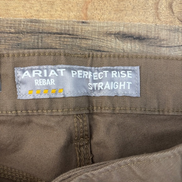 Ariat Rebar Perfect Rise Straight Pants Field Khaki Work Outdoor NEW - Picture 5 of 12